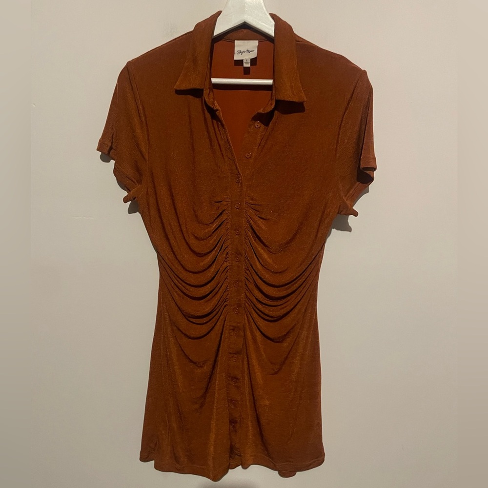 SKY TO MOON‎ CHOCOLATE shimmer PARTY DRESS. WOMEN’S SIZE Large